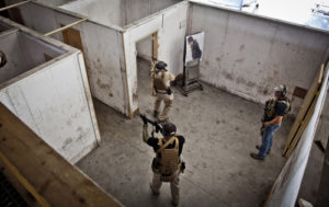 Military Training inside shooting house